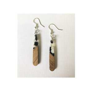 Pendientes de madera de estilo bohemio de verano, juego de resina de madera de Color océano, auricular acrílico para mujer - Product Image 6