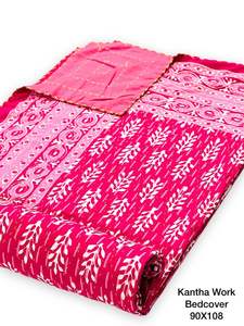 Custom Made Jaipuri Traditional Printed Double <b>king</b> <b>Size</b> Kantha Work Bedcover <b>Quilts</b> in 100% Cotton in <b>Size</b> 90 X 108 Inches - Product Image 2