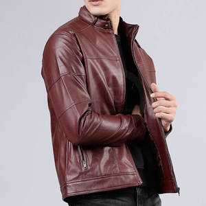 Veste en cuir pour hommes Automne hiver Veste en cuir pour hommes de meilleure qualité Veste en cuir véritable pour hommes - Product Image 4