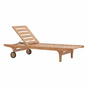 High Quality Beach Chaise Teak Wood Sun Lounger Outdoor Sofa Furniture Leisure for Hotel Side Pool Cottage Villa Wholesale