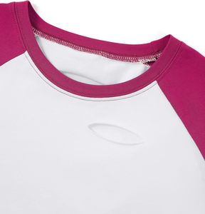 Camiseta desgastada con gráfico de dedo de calavera para mujer, Tops cortos de manga corta rasgados compuestos de 95% algodón y 5% Elastano - Product Image 3