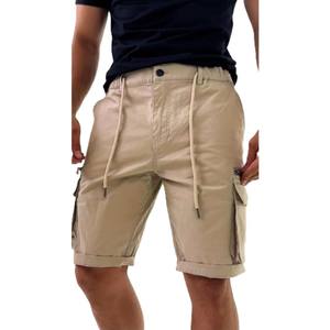 Pantalones cortos informales de alta calidad para hombre, cintura elástica ligera y de secado rápido con cordón, ajuste holgado y remache decorado de estilo Vintage - Product Image 1