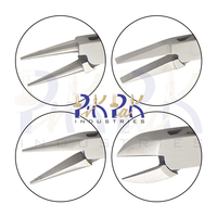 Kit de alicates de mango ergonómico de 4 piezas, tamaño de 130mm, punta de cadena, punta plana, Alicates de punta redonda y cortador lateral, Kit de alicates para hacer joyas