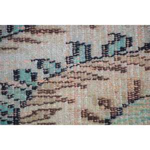 Turkish Vintage Rug, Small 1.5x2.6 ft (46x79 cm) Rug, <b>Brown</b> Solid <b>Wool</b> Rug - Product Image 5