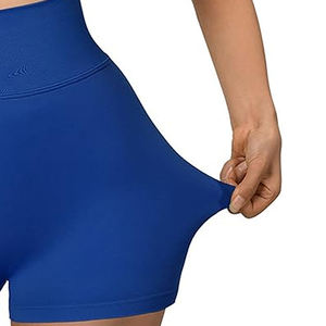 Pantalones cortos de gimnasia para mujer recién llegados con estilo de tendencia Etiqueta privada de calidad pura Cintura elástica Lavado Technics Logo Decoración - Product Image 5