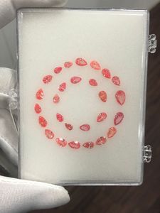 Diamants roses taille poire, cultivés en laboratoire, couleur fantaisie vive, clarté VS VVS, CVD HPHT, certifiés IGI, prix de gros - Product Image 6
