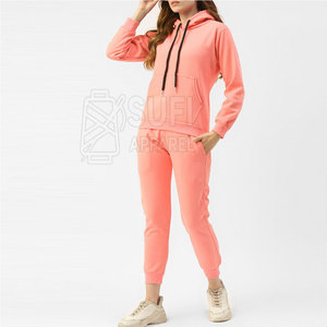 Service OEM Ensemble de survêtement sportif pour femme, style streetwear d'hiver, respirant, imprimé, deux pièces, léger, 100% coton - Product Image 4