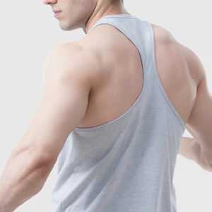 Dernier modèle de débardeur pour hommes respirant en coton bleu uni Fitness Gym sport haut de course décontracté sweats à capuche en gros - Product Image 2