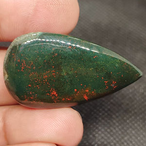 Piedra preciosa de cabujón de jaspe de sangre natural, verde y rojo, tamaño mixto de 5-8mm para la fabricación de joyas - Product Image 2