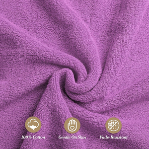Dyed Terry <b>Bath</b> <b>Towels</b> With Custom Embroidery 500GSM Purple Color 80X200 100% Cotton Durable <b>Bath</b> Sheet <b>Towel</b> - Product Image 4