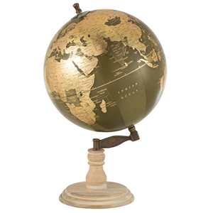 Globo de papel de artesanía india, Base de madera, acabado Vintage, mapa del mundo, estructura Interior educativa, modelo de Metal para geografía - Product Image 4