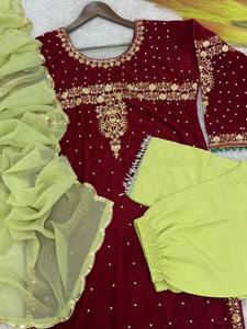 Vestido de Bollywood Salwar Kurta paquistaní indio de secado rápido tipo de ropa de boda traje de fiesta - Product Image 3