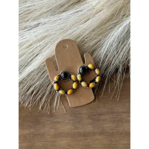 Southwest Handmade Multi Stone Sterling Silver Stud <b>Earrings</b> - Product Image 1