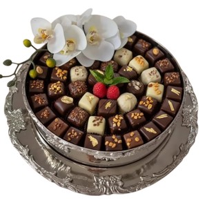 Tazón para servir chocolate de diseño de lujo Tazón de metal plateado de primera calidad Chocolate hecho a mano al por mayor a buen precio - Product Image 1