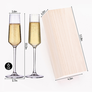 Copas <span class=keywords><strong>de</strong></span> Champán <span class=keywords><strong>de</strong></span> Cristal Soplado a Mano <span class=keywords><strong>de</strong></span> 6.7oz con Logotipo Personalizado, <span class=keywords><strong>Copa</strong></span> para Brindis <span class=keywords><strong>de</strong></span> Boda con Caja <span class=keywords><strong>de</strong></span> Madera - Product Image 3
