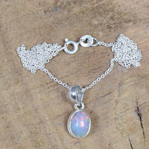 Colgante giratorio de Plata de Ley 925 chapado en rodio, colgante de piedras preciosas de ópalo de fuego hecho a mano, regalo de boda perfecto, joyería de sello 925 - Product Image 4