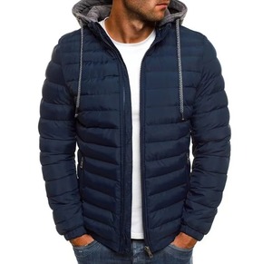 Manteau matelassé pour homme Vestes en duvet à capuche pour homme Rembourrage léger Parkas d'hiver Vestes matelassées coupe-vent - Product Image 2