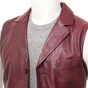 Nouveau gilet en cuir de vachette pour hommes nouvelle mode sur mesure en cuir véritable grande taille 2024 hommes gilet en cuir - Product Image 5