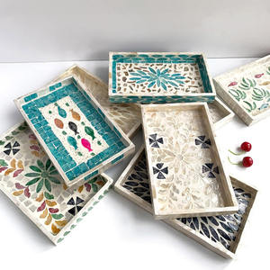 Precio directo de fábrica, bandeja para velas de nácar, conchas de Capiz, portavelas con incrustaciones, bandejas para fregonas - Product Image 1