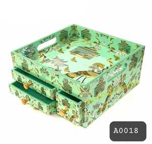 Vente en gros de plateau de service carré en bois jetable personnalisé de qualité supérieure avec poignée Vaisselle pour servir des assiettes de nourriture - Product Image 5