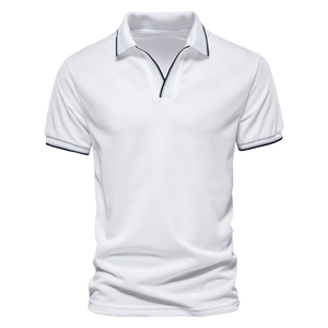 Polos de golf personnalisés de haute qualité pour hommes taille XL vierge avec logo brodé à manches courtes T-shirts polo décontractés - Product Image 1
