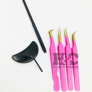 Pinzas Profesionales para Extensión de Pestañas con Corte de Diamante, Color Rosa, Acero Inoxidable, Punta Dorada, Duraderas y Sostenibles - Product Image 6