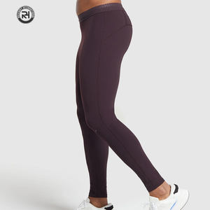 Pantalones de compresión atléticos para hombre, cintura elástica personalizada, secado rápido, transpirable, Spandex/poliéster, mallas de entrenamiento, ropa deportiva OEM - Product Image 3