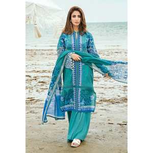 Ensemble de 3 pièces non cousues pour femmes, imprimé, en tissu lawn, collection SD-42138 - Product Image 5