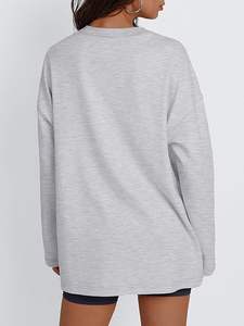 2025 sudaderas de gran tamaño para mujer, venta al por mayor personalizada, moda informal de manga larga para la temporada de otoño/invierno - Product Image 3