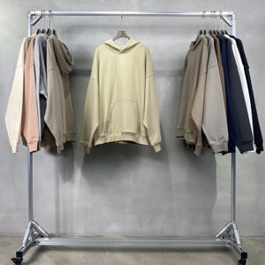 High Quality Cotton French Terry Hoodie <b>Thick</b> <b>Fleece</b> Drop Shoulder Plain Blank Custom Men Hoodies - Product Image 3
