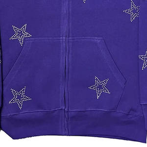 OEM Service Sweats à capuche avec strass Vente en gros Prix strass Sweats à capuche Poids léger strass Hoodies - Product Image 4