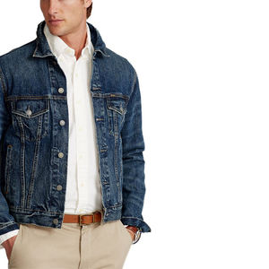 Veste en jean pour homme Flyingkick Enterprises, nouvelle collection 2025, style streetwear, effet usé, bleu personnalisé, écologique - Product Image 6
