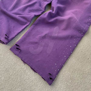 Pantalon décontracté streetwear pour homme, personnalisé avec strass, taille mi-haute, qualité supérieure, léger, coupe droite, écologique - Product Image 4