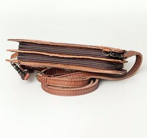 Real Western Patterned Leather Cowhide Fur Handbag Carving Hand Tooled Leather Women's <b>Sling</b> Bags Wholesale Crossbody Bags - Product Image 3