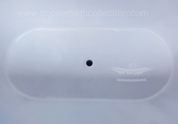 Baignoire en laiton à bords roulés, design moderne, émaillée blanche et revêtue par poudrage, avec surface unie écologique, de la collection Copper Bath