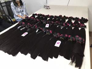 Tejido de cabello humano vietnamita liso Natural Super doble lujo DHL envío un donante frontal cabello alto Remy virgen crudo - Product Image 3