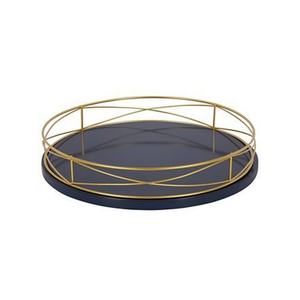 Bandeja DE SERVICIO DE METAL martillado redonda elegante y duradera Decoración elegante para servir bebidas y aperitivos - Product Image 4