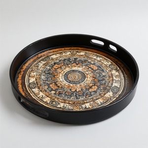 Whispering Sands Golden Beige Bandeja de hierro Inspirado Vientos del desierto Tonos cálidos Paisajes naturales pacíficos Diseño Art Deco Ligero - Product Image 6