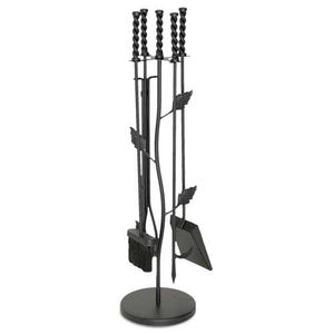 Ensemble d'outils de feu en fer noir avec poignées symétriques et lignes droites idéal pour les installations intérieures propres - Product Image 6