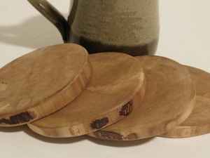 Sous-verre rond en bois - Taille et couleur personnalisables, style classique durable pour la maison, l'hôtel, le restaurant, les mariages, les fêtes |   ARTISANAT SAMI - Product Image 3