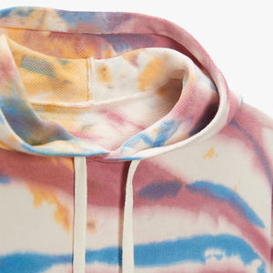 Sweat-shirt unisexe beige en coton French Terry, technique tie-dye, teinture unie, personnalisable OEM pour homme, collection automne - Product Image 3