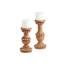 Bougeoir en bois design avec une touche artisanale traditionnelle intemporelle pour le style intérieur et l'éclairage décoratif d'Inde - Product Image 2