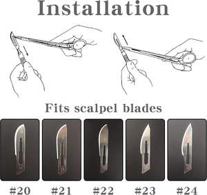Manches de scalpel en acier n° 3 et n° 4, manches de couteau chirurgical pour usage hospitalier - Product Image 6