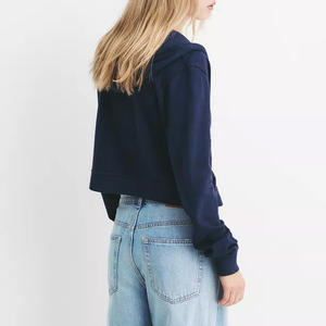 เสื้อมีฮู้ดผ้าฝ้ายสำหรับผู้หญิงแบบรูดซิปปิดแบบเต็มหน้าพิมพ์โลโก้แบบกำหนดเองและเย็บปักสีและขนาด - Product Image 5