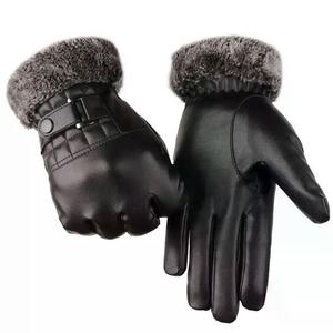Gants de ski de luxe style mode pour l'hiver en extérieur avec poignets en fourrure de renard, cuir de mouton et matériau PU, mitaines personnalisables avec logo - Product Image 3
