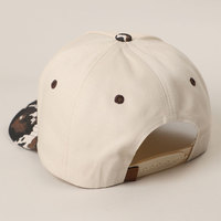 Casquettes de baseball vierges à motif camouflage en tissu éponge, visière bicolore, 5 panneaux, logo personnalisé, vente en gros, ODM, chasse, fabricant de chapeaux du Vietnam