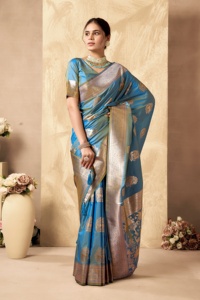 Designer Pure Weaving Silk Saree with Zari Weaving Traditional Indian & Pakistani <b>Wedding</b> Party Wear for <b>Women</b> - Product Image 3