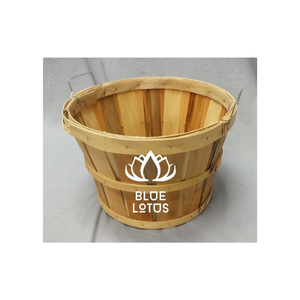 <b>Wooden</b> Bushel Crab Basket With Lid / <b>Wooden</b> Crab <b>Bins</b> With Lids Decorative Crate Baskets Blue Lotus +84966274584 - Product Image 1