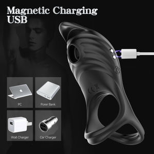 Anillo Vibrador con Control Remoto para Parejas, Doble Anillo, Impermeable, de Silicona, Recargable, para Adultos, GM-331 - Product Image 4