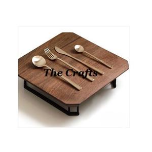 Plateau de service en fer au design magnifique, qualité supérieure, lot de 3 tailles différentes, plateau à nourriture pour occasions spéciales - Product Image 5